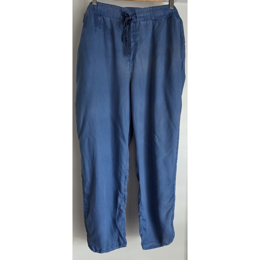 Susina Women Pants 2X Blue Solid Straight Casual Trousers Slacks Plus Size